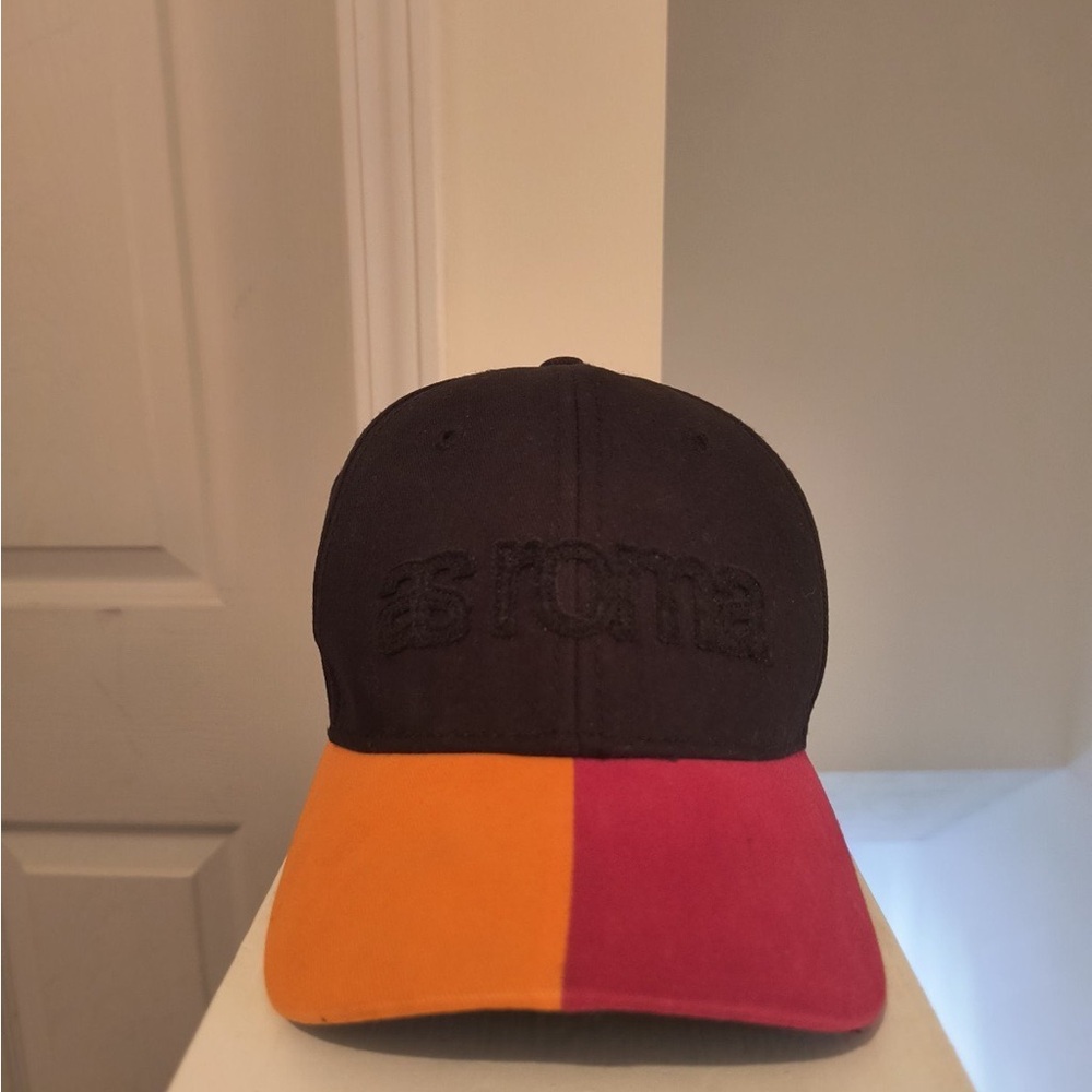 As Roma Soccer Adjustable multicolored Two toned curved Hat